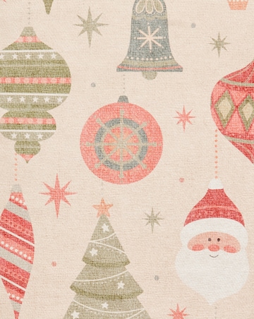 Christmas Baubles Washable Large Doormat
