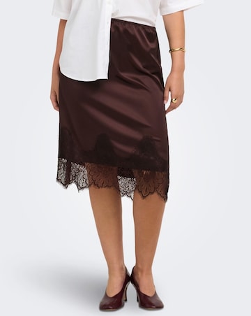 ONLY MIDI LACE SATIN SKIRT