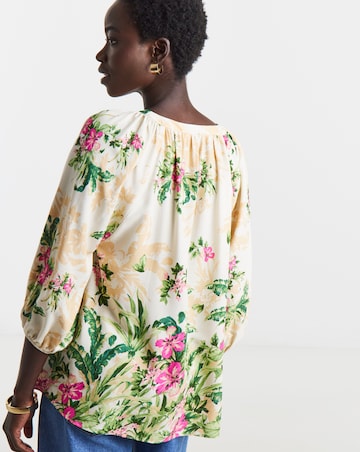Collarless Button Through Blouse