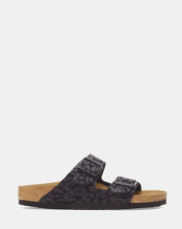 Birkenstock Arizona Leo Black Foil Print Sandals - Standard Fit (D)