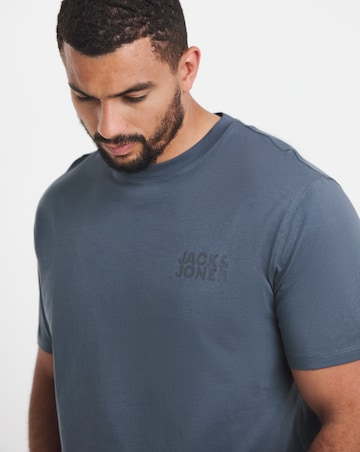 Jack & Jones Short Sleeve Corp Logo Tee - Grey Blue