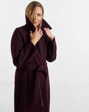 Aubergine Faux Fur Collar Coat