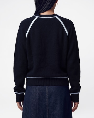 Contrast Crew Neck Knitted Jumper