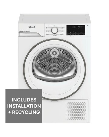 Hotpoint FabicCare C HSD 82M WW UK 8kg Heat Pump Tumble Dryer White + Install