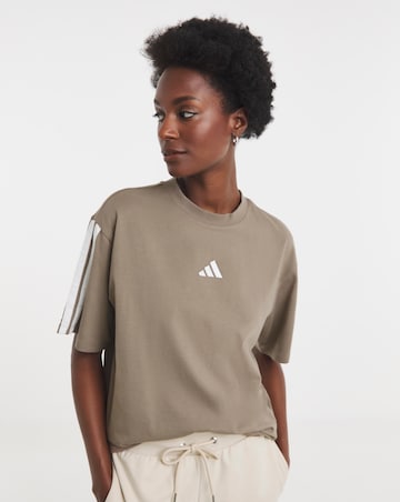 adidas 3 Stripe Single Jersey Boyfriend T-Shirt