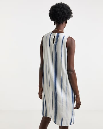Linen Mix Collared Tunic Dress