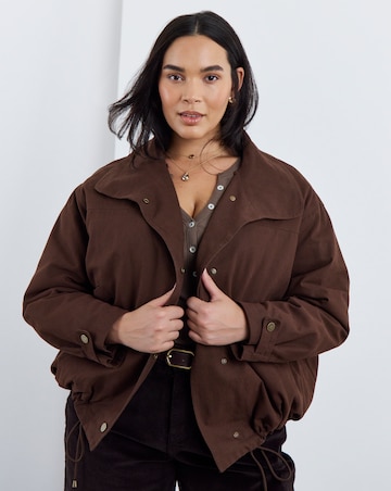 Chocolate Faux Fur Collar Parka Jacket