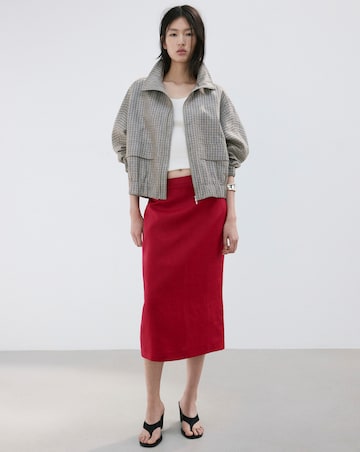 Mango Linen Midi Skirt