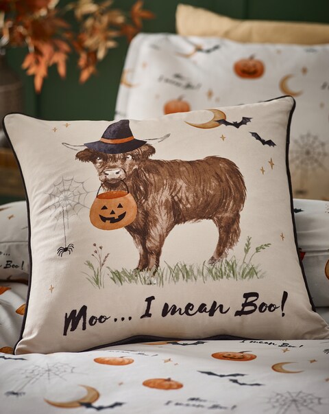 Catherine Lansfield Halloween Highland Cow Cushion