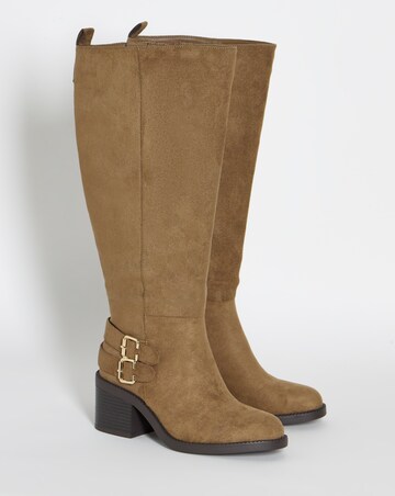 Pepper Block Heel Knee High Boots - Extra Wide Fit (EEE) & Super Curvy Calf