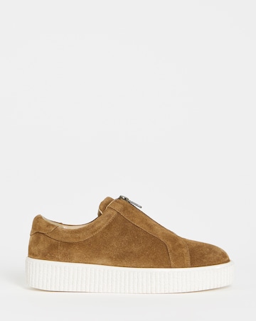 Meridian Zip Up Leather Trainer - Extra Wide Fit (EEE)