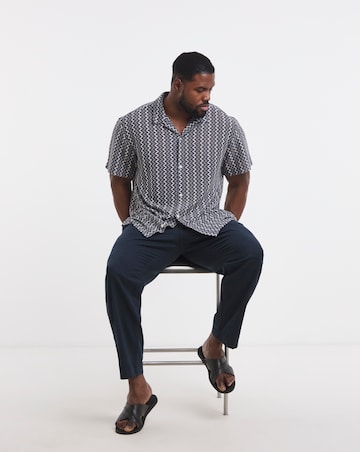 Jack & Jones Montauk Crochet Shirt - Blue/Grey