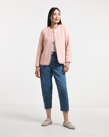 Collarless Boucle Blazer