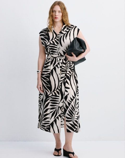 Mango Printed Shirt Dress