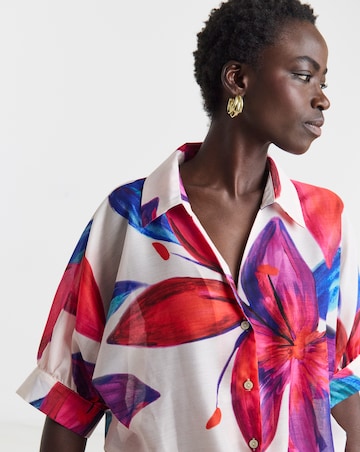 Printed Tie Front Shirt