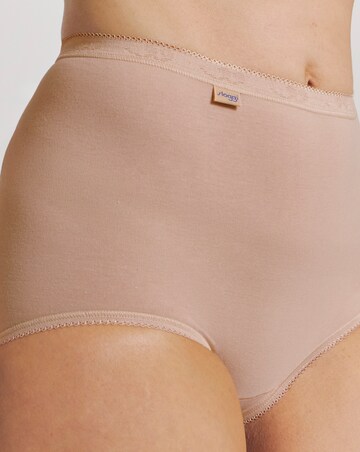 Sloggi 3 Pack Cotton Basic Maxi Knickers, Black, Skintone or White