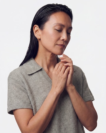 Grey Short Sleeve Polo Jumper