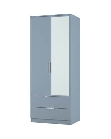 Humber Ready Assembled 2 Door 2 Drawer Mirrored Wardrobe - Kids