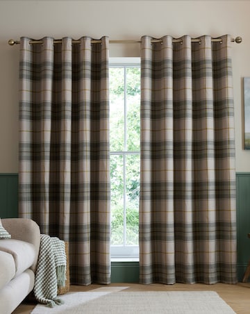 Catherine Lansfield Brushed Woven Glencoe Check Curtains