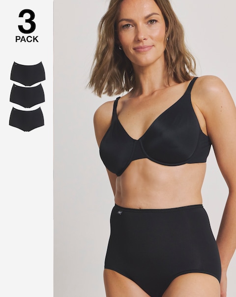 Sloggi (3 Pack) Microfibre Maxi Knickers Black