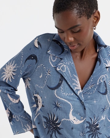 Pretty Secrets Celestial Button Through Plisse Pyjama Set