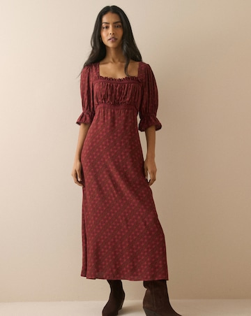 NOBODY'S CHILD WINSLET DITSY FLORAL PRINT MIDI DRESS