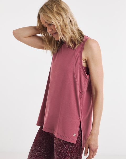 Sweaty Betty Cotton Boxy Sleeveless Tank - Red