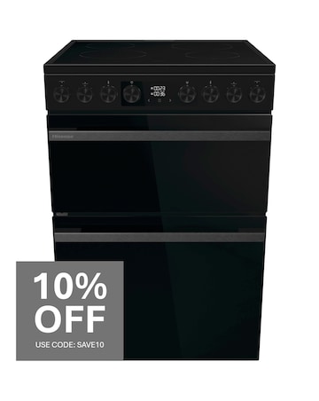 Hisense HDCEC6C20B 60cm Electric Double Cooker - Black