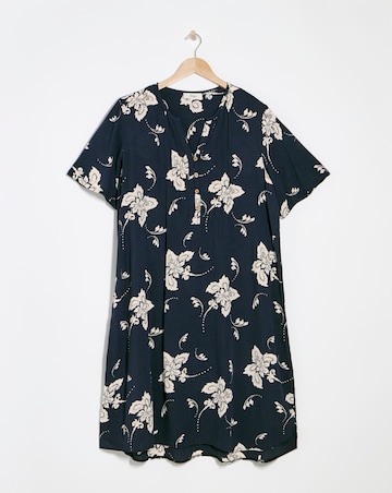 Julipa Printed Textured Crinkle Shift Dress