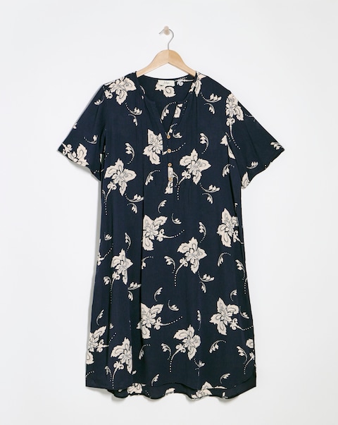 Julipa Printed Textured Crinkle Shift Dress