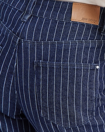 Indigo Stripe Straight Crop Jeans