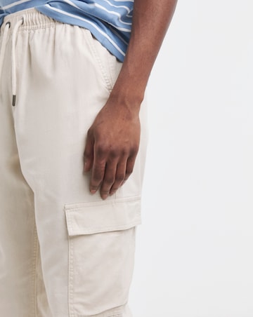 Linen Blend Fully Elasticated Cargo Trouser