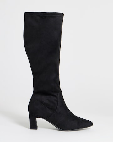 Shona Pointed Toe Knee High Sock Boots - Wide Fit (E) & Standard Calf