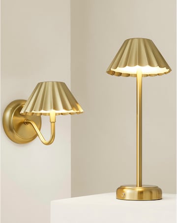 ValueLights Avery Gold Rechargeable LED Portable Table Lamp