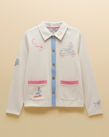 Joules Premium Rib Embroidered Cardigan