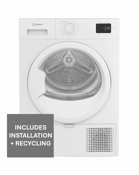 Indesit Heat Pump Tumble Dryer CYSD83DWWUK 8KG White + Installation