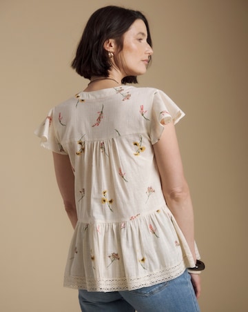 Julipa Lace Trim Peplum Blouse
