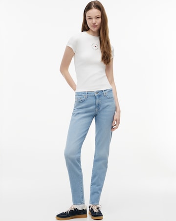 TOMMY JEANS SLIM LOGO RIB TEE