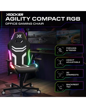 X Rocker Agility Compact PC Gaming Chair for Juniors with Neo Motion SYNC - RGB