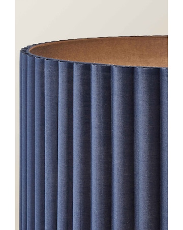 ValueLights Lenny Navy Ribbed Fabric Midi Floor Lamp