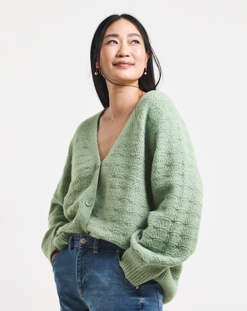 Sage All Over Stitch Cardigan