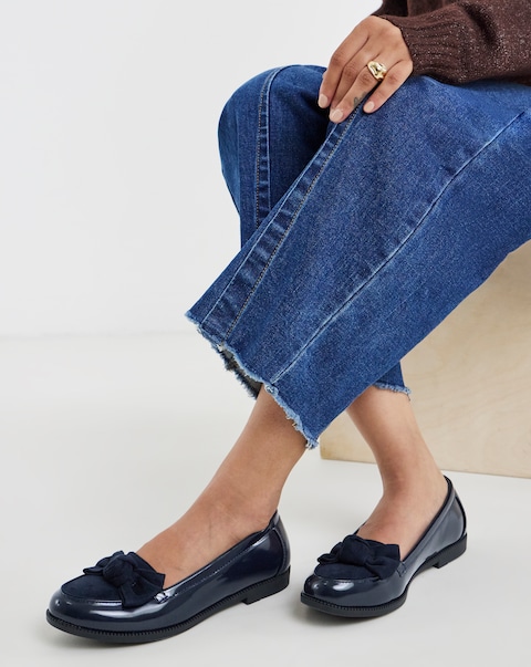 Kinzie Bow Detail Flat Shoes - Extra Wide Fit (EEE)