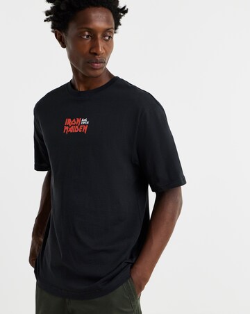 Only & Sons Iron Maiden Relaxed Fit Back Print T-Shirt - Black