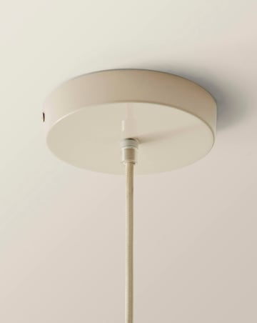 ValueLights Parker Cream & Walnut Pendant Light