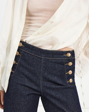 Mango Emily Wide Leg Jean with Side Buttons