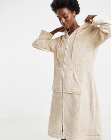 Pretty Secrets Zip Through Fleece Gown Cream