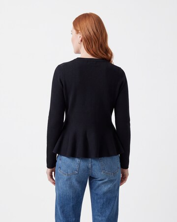Round Neck Peplum Cardigan