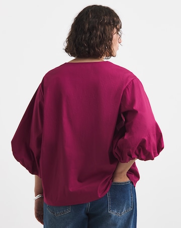Simply Be Berry Heart Button Through Blouse