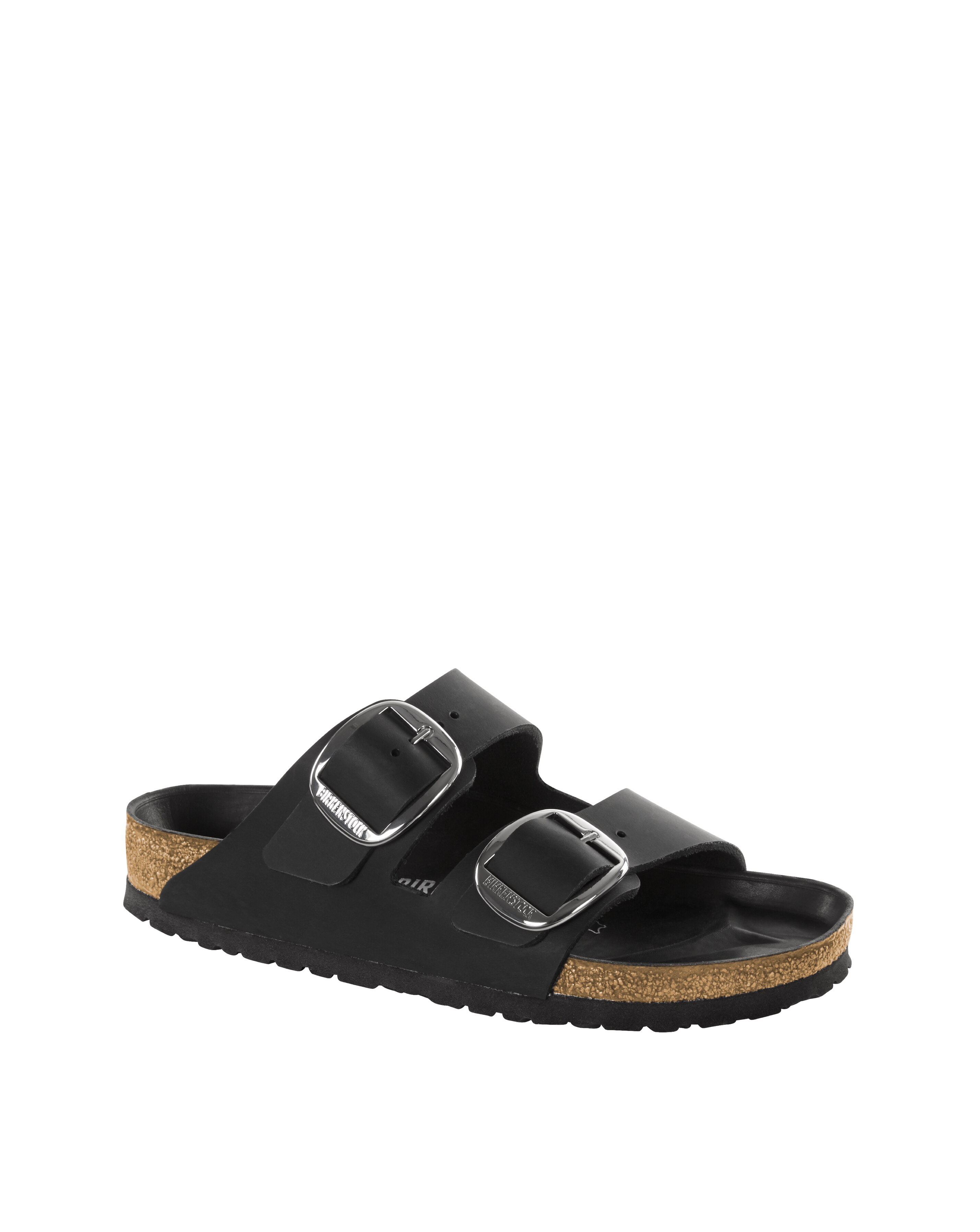 Birkenstock Arizona Black Oiled Leather Big Buckle Sandals