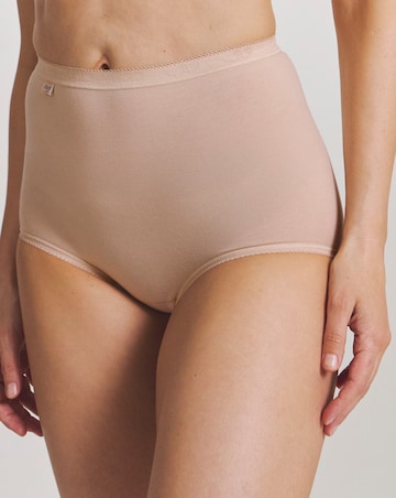 Sloggi 3 Pack Cotton Basic Maxi Knickers, Black, Skintone or White
